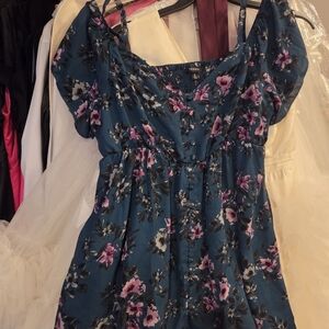 Torrid Blue Floral Off-shoulder Top